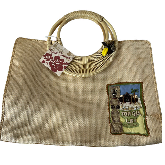 fossil forever Bags Nwt Fossil Forever Vintage Y2k Woven Straw Tote